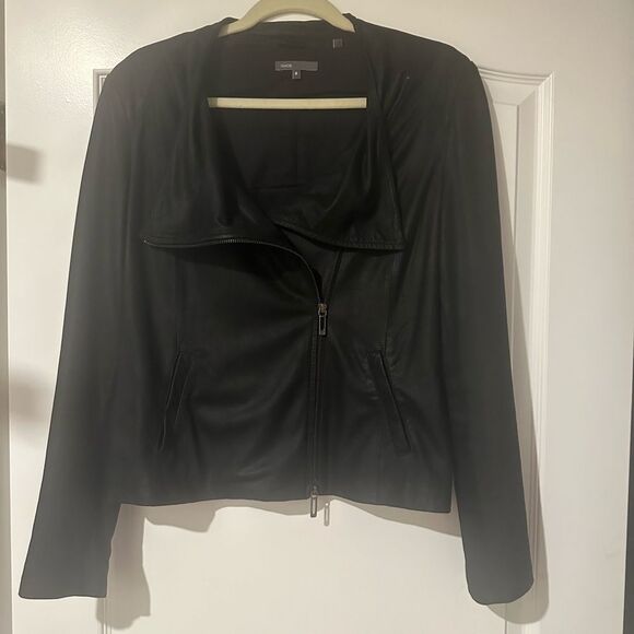 Vince Suede Leather fitted Jacket Coat in Black - Size M EXCELLENT CONDITION - Picture 14 of 16